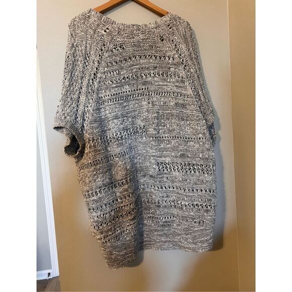 Eileen Fisher Size XL Dolman Sleeve Open Front Sweater Gray Italian Knit Wrap - Picture 4 of 6